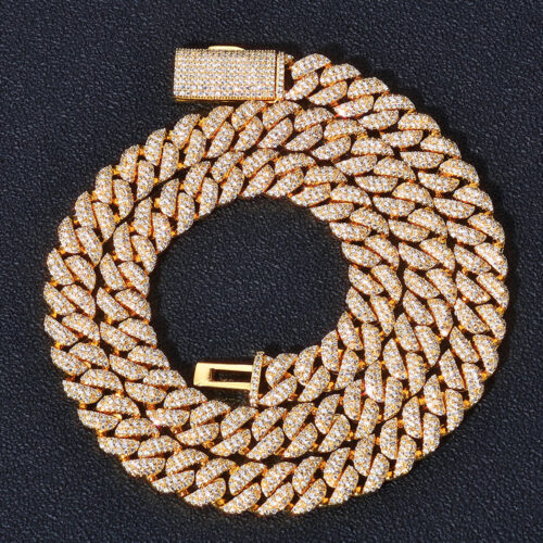 10mm 3 row miami cuban chain necklace & bracelet