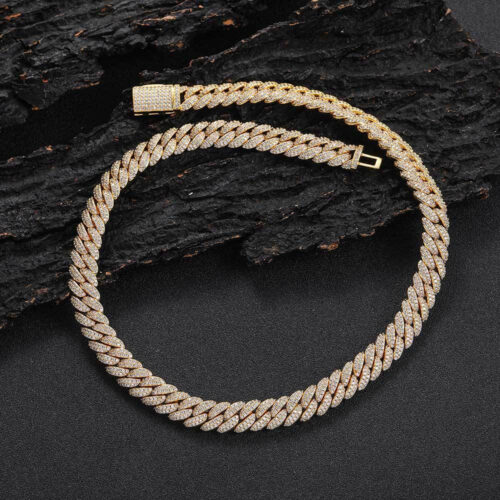 10mm micro pave bubble cuban link chain & bracelet