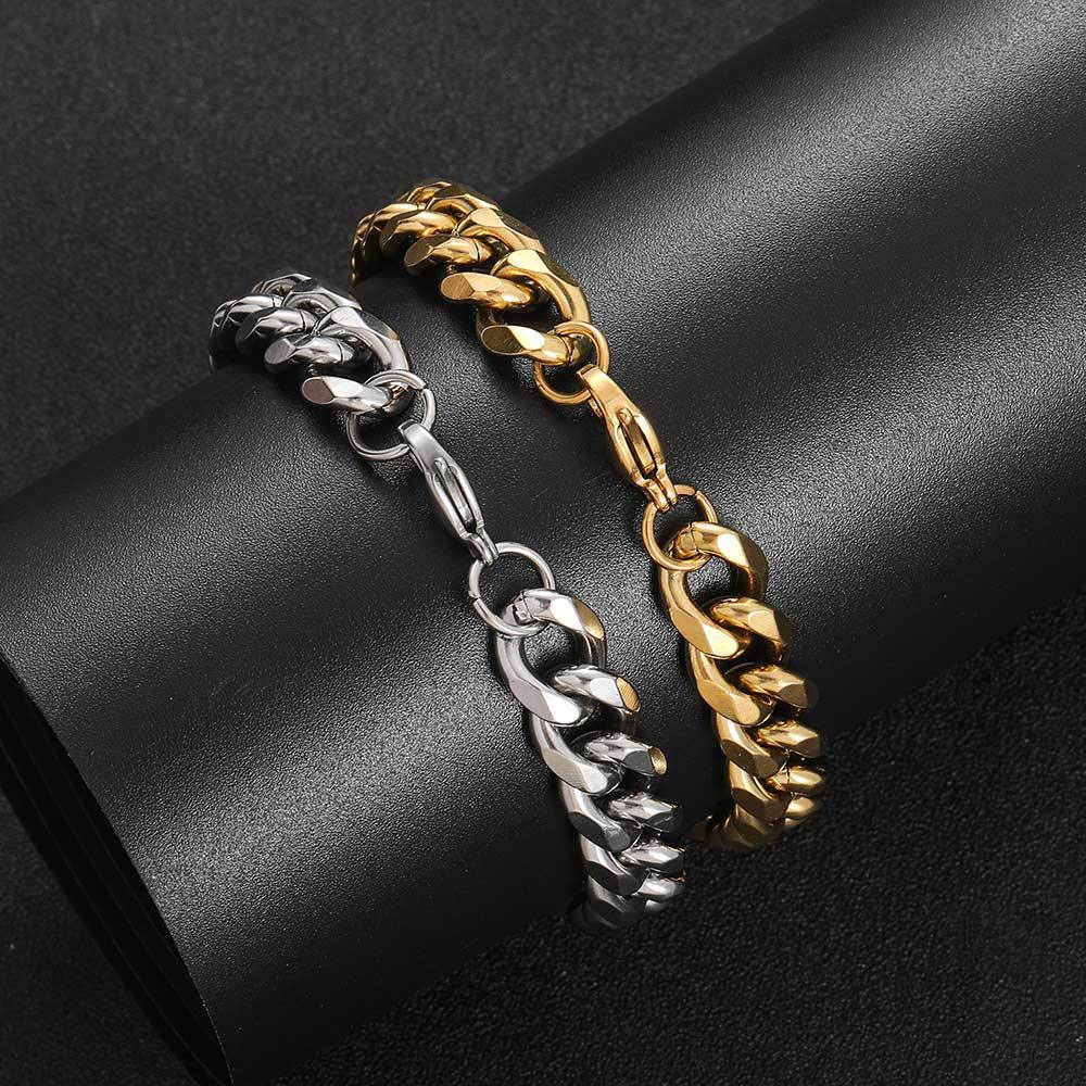 11mm Stainless Steel Hip Hop Curb Link Bracelet Chinese Supplier
