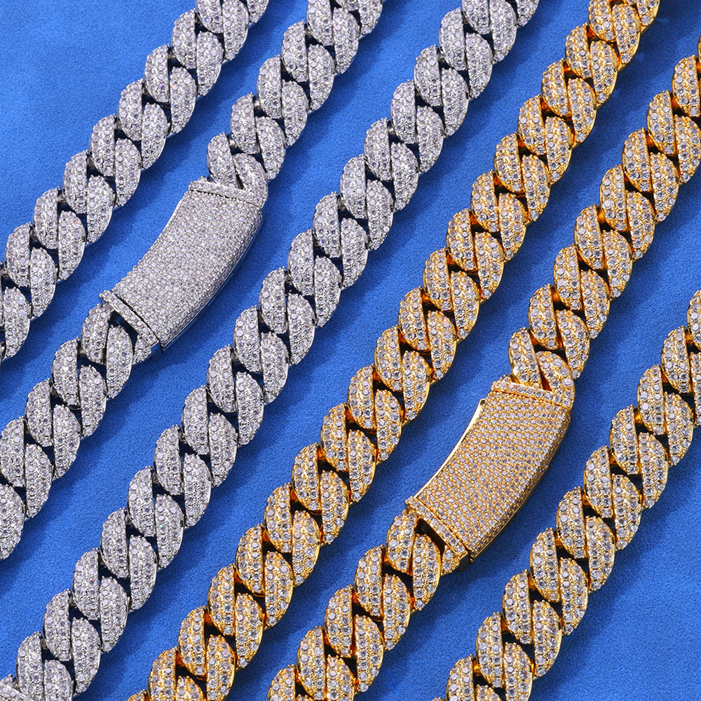 18mm baguette moissanite sterling silver cuban link (copy)
