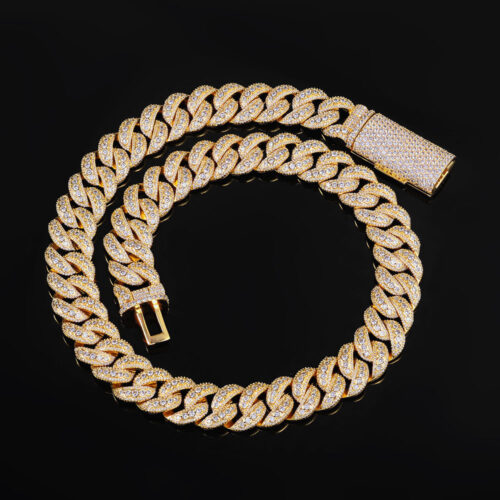 18mm micro pave cuban link necklace & bracelet