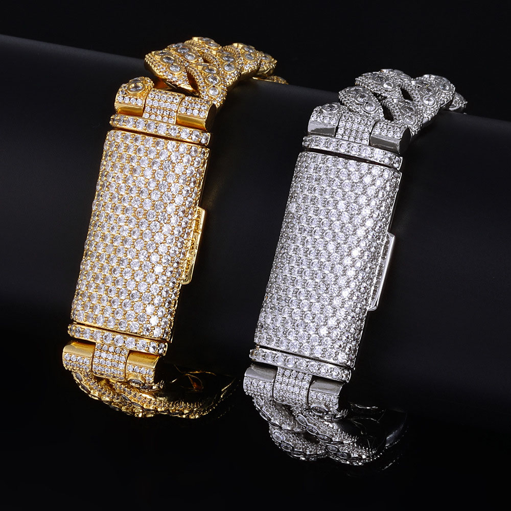 18mm micro pave cuban link necklace & bracelet