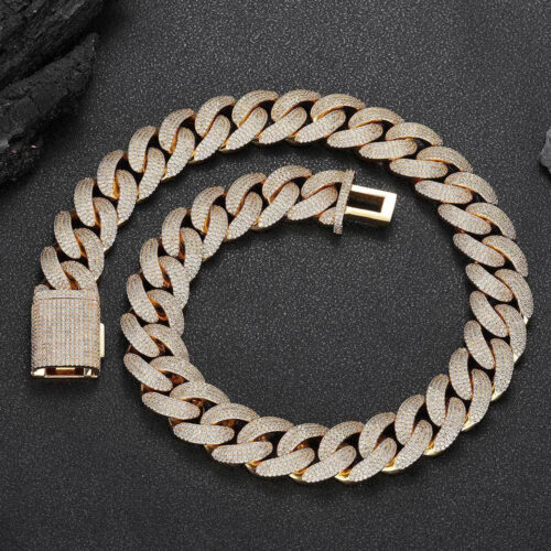 20mm cz 4 row miami cuban link chain & bracelet