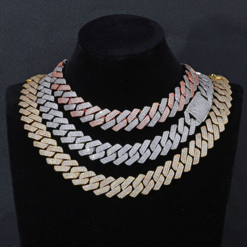 20mm iced out prong cuban link chain & bracelet