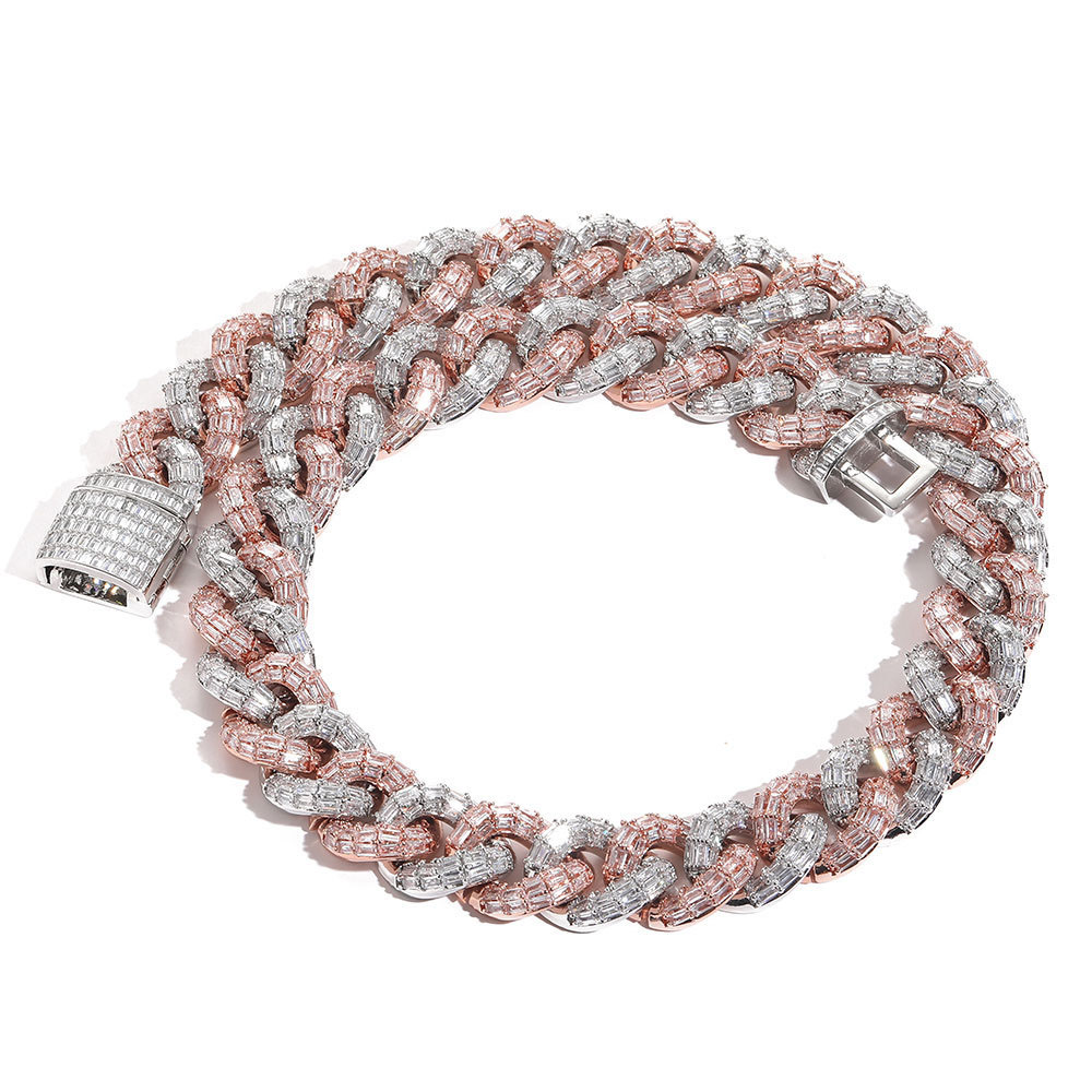 21mm chunky two tone cuban link chain necklace & bracelet