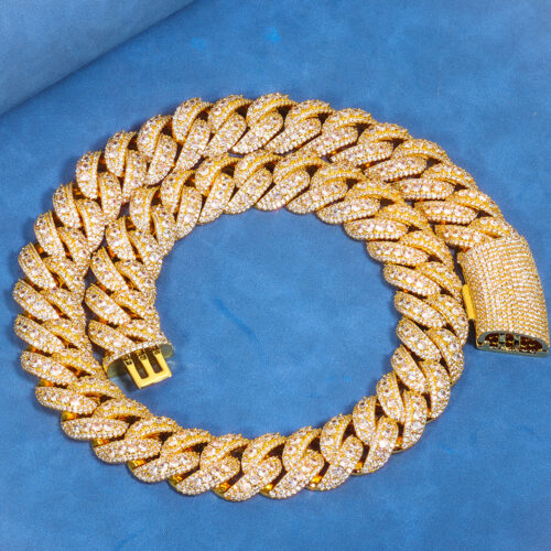 22mm mixed stone miami cuban necklace & bracelet