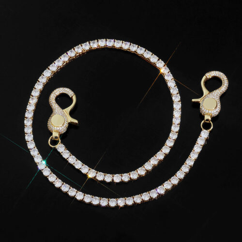 5mm iced out cubic zirconia tennis trouser chain