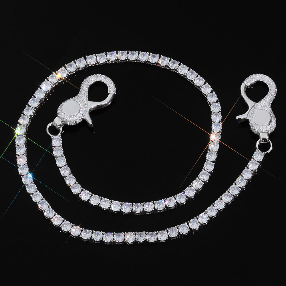 5mm iced out cubic zirconia tennis trouser chain