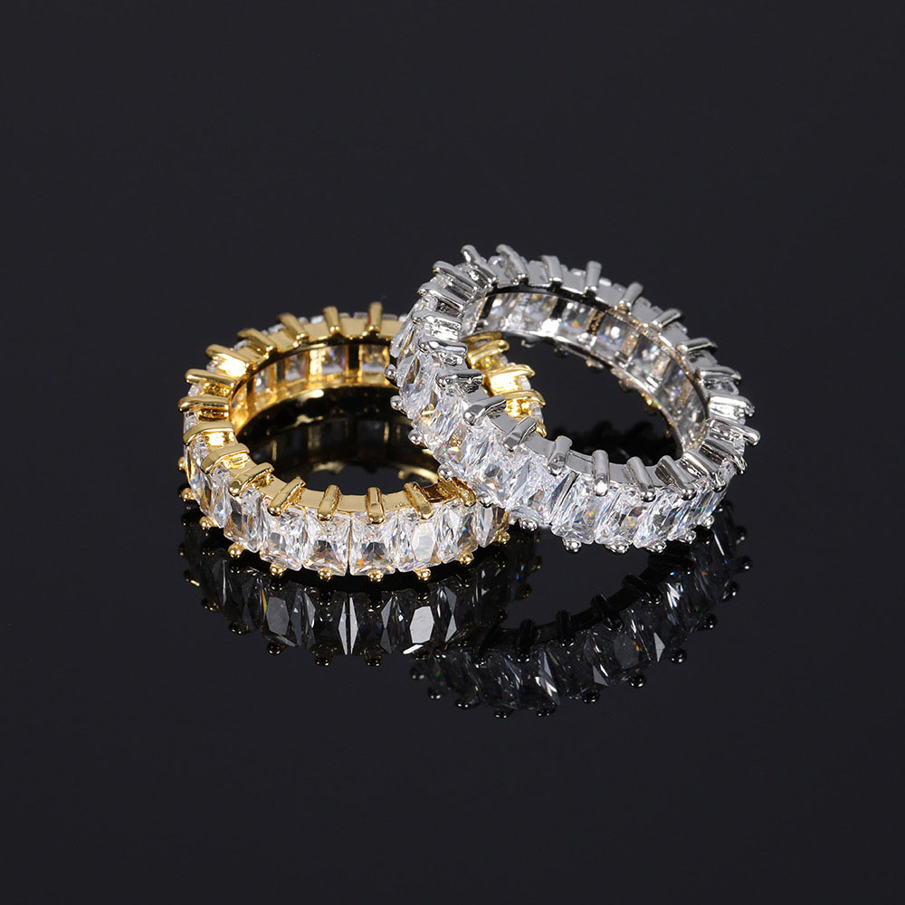 6mm Baguette Cut Cubic Zirconia Eternity Ring Factory