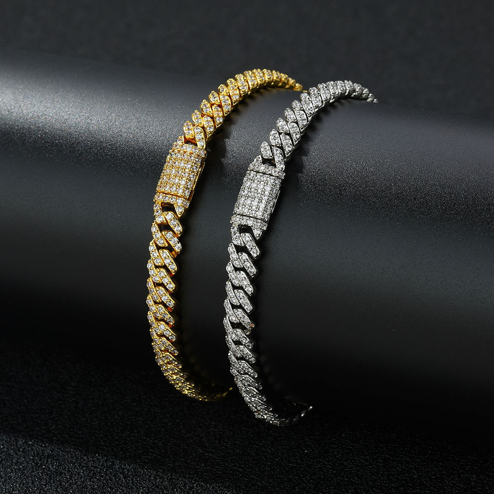 6mm iced out cubic zirconia cuban chain & bracelet