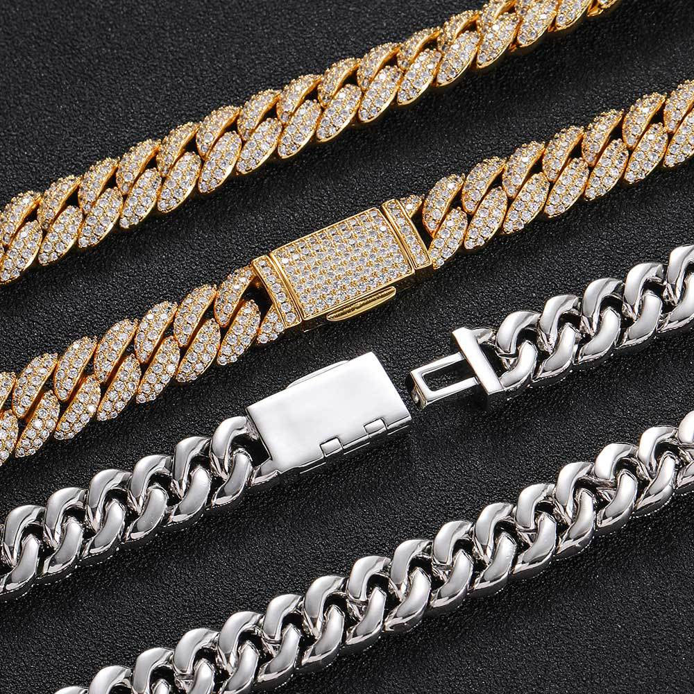 6mm iced out cubic zirconia cuban chain & bracelet
