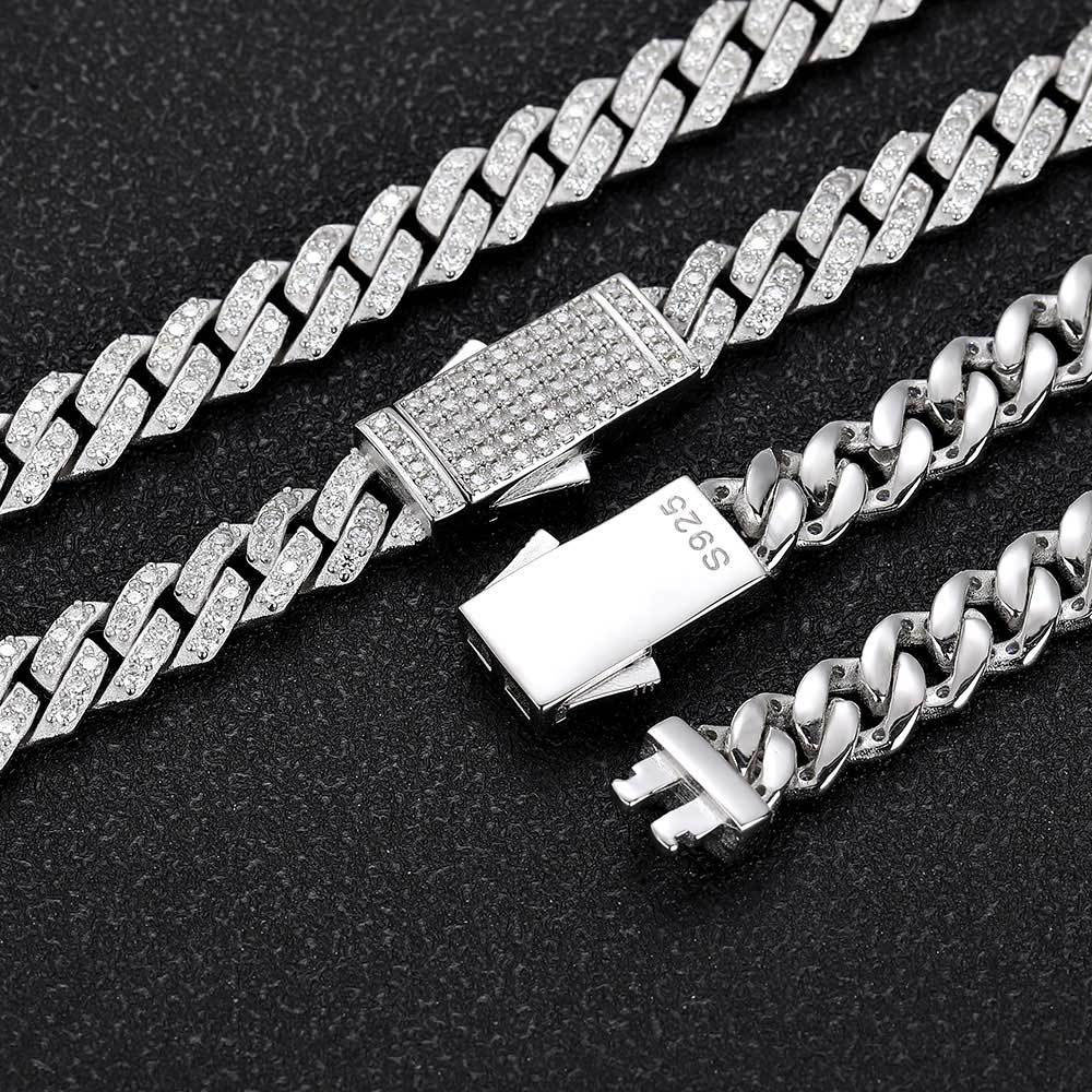 8mm moissanite cuban link chain & bracelet