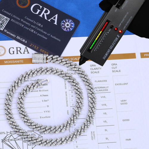 8mm single row moissanite cuban link chain