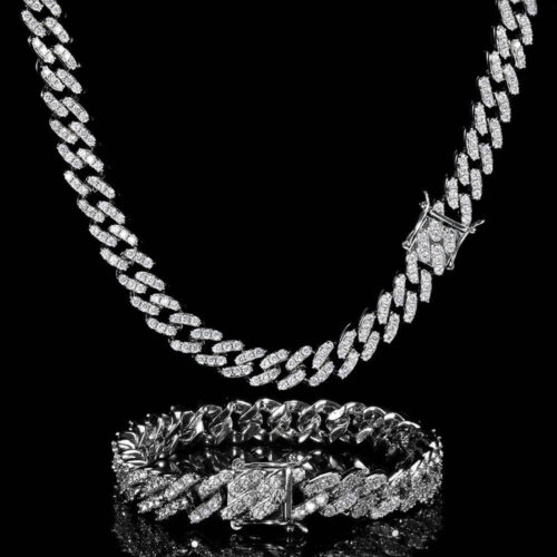 21mm chunky baguette cuban necklace & bracelet (copy)