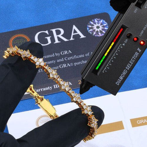 Brass Moissanite Cluster Tennis Chain & Bracelet Wholesale