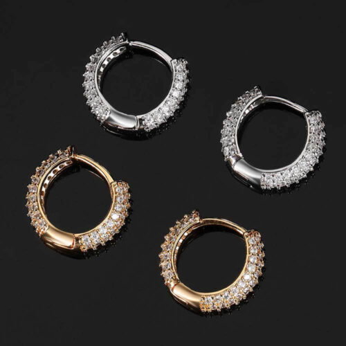Buss Down Iced Out Hoop Earrings Distributor