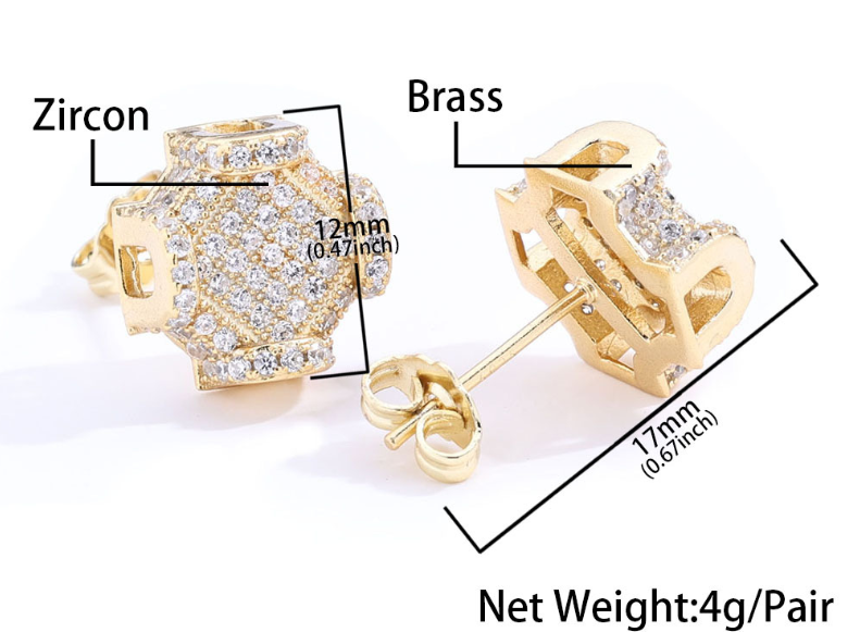 CZ Large Geometric cross Stud Earrings Vendor CZ Large Geometric cross Stud Earrings Vendor