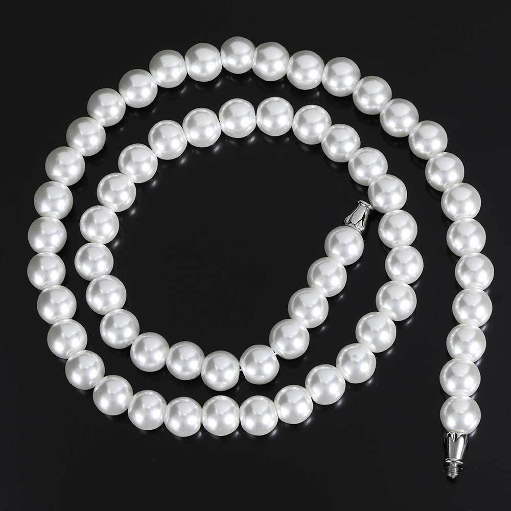 Classic Round Glass Faux Pearl Necklace Chain Chinese Supplier