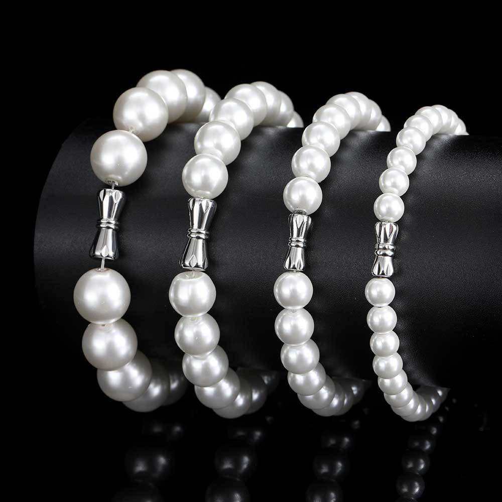 Classic Round Glass Pearl Bracelet 6mm, 8mm, 10mm, 12mm