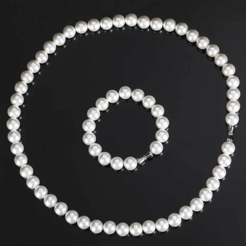 Classic Round Glass Pearl Necklace and Bracelet Manufacturer