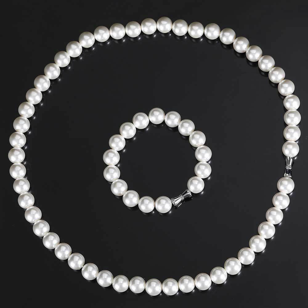 Classic Round Glass Pearl Necklace and Bracelet Manufacturer