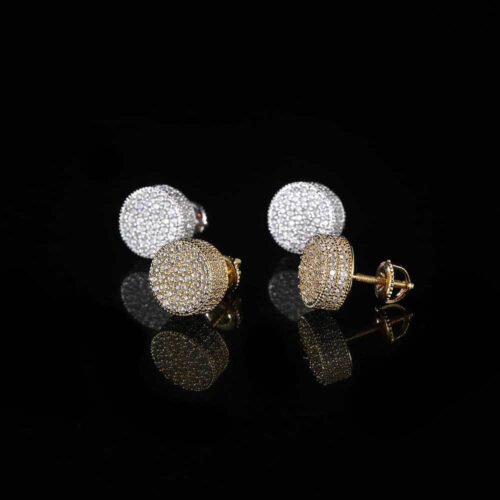 Cubic Zirconia Micro Pave Circle Stud Earrings Wholesale