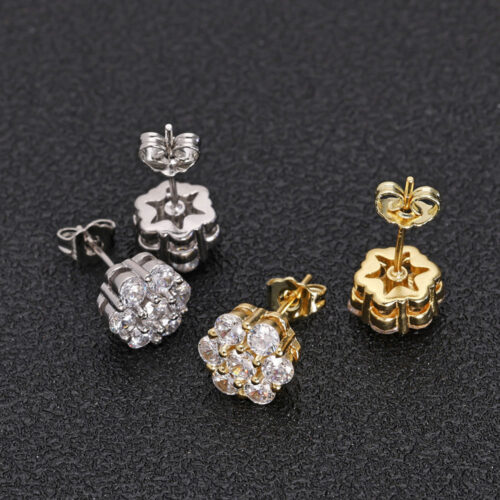Cubic zirconia Flower Cluster Stud Earring