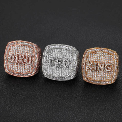 Custom 3D Iced Out Hip Hop Letter Ring Factory