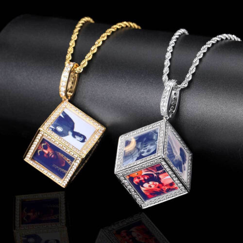 Custom Hip Hop 6-Sided Photo Cube Pendant Distributor