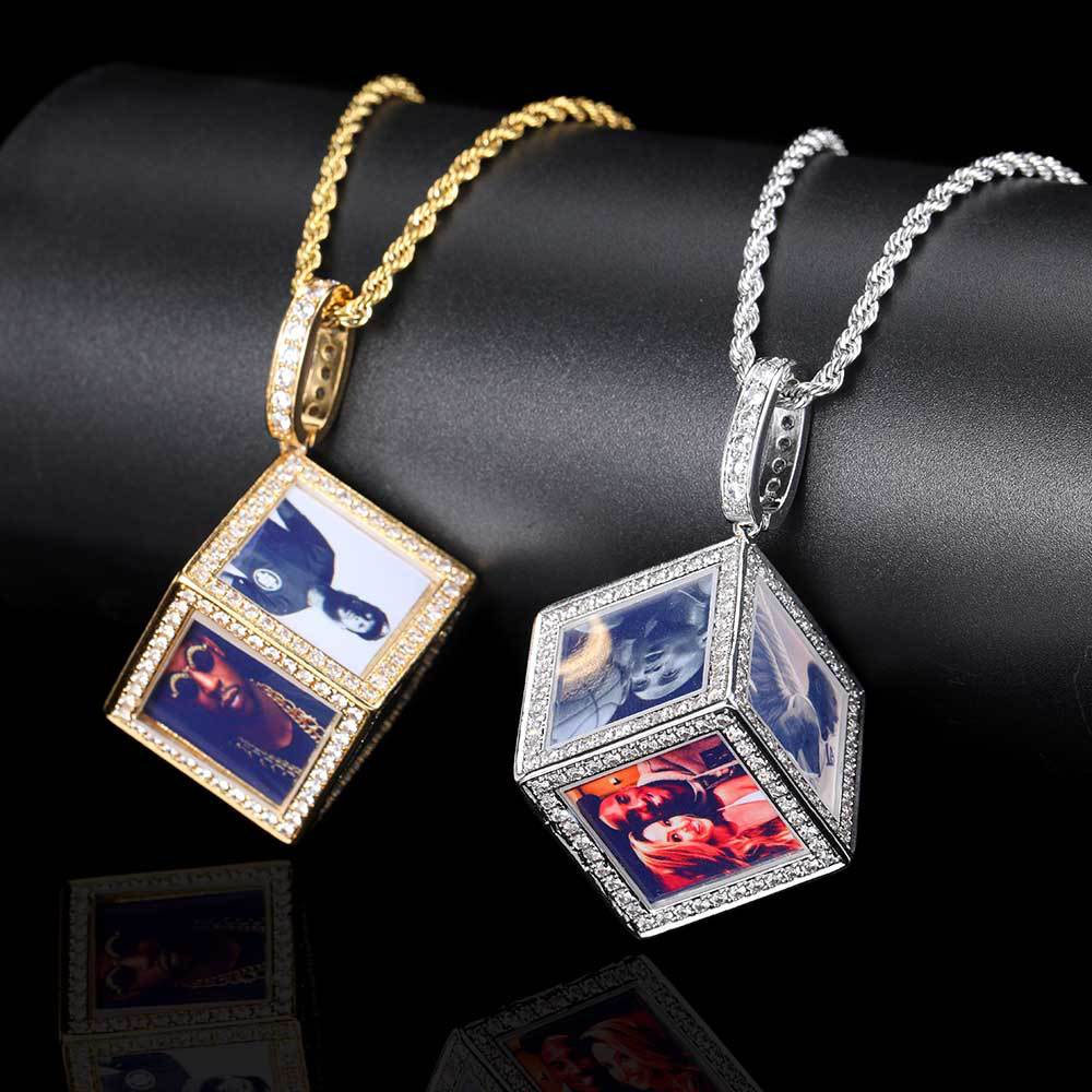 Custom Hip Hop 6-Sided Photo Cube Pendant Distributor