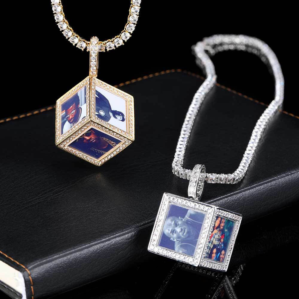 Custom Hip Hop 6-Sided Photo Cube Pendant Vendor