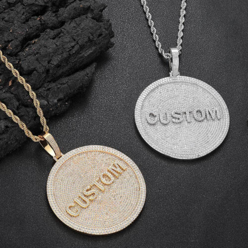 Custom Iced Out CZ Round Name Pendant Wholesale