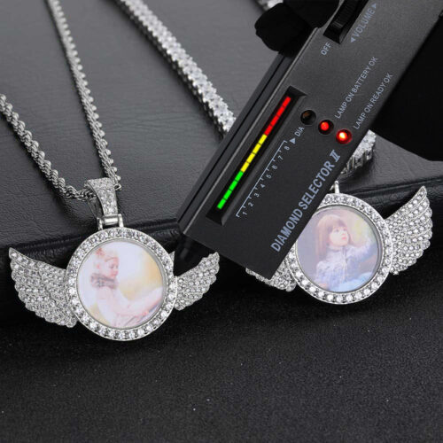 Custom Moissanite Angel Wings Photo Pendant Manufacturer