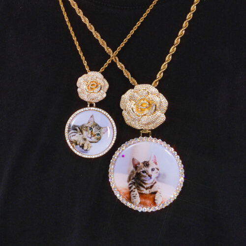 Custom Photo Pendant Necklace with Rose Bail Factory