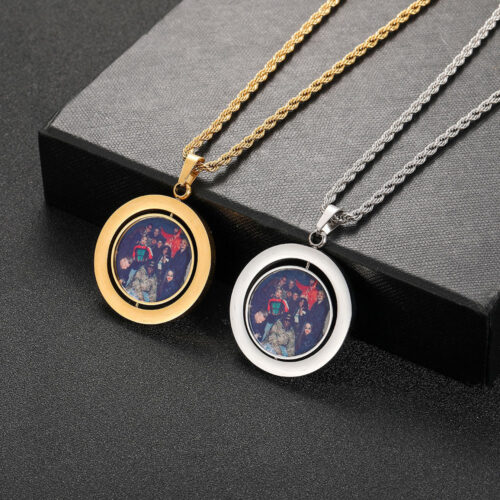 Custom Stainless Steel Rotating Photo Pendant Manufacturer