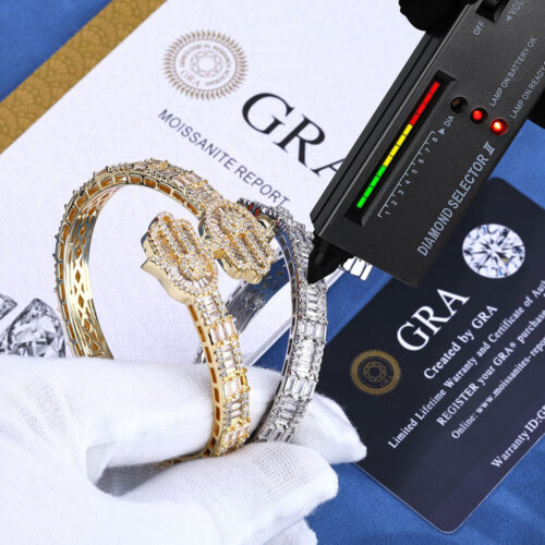 Double Hamsa Hand VVS Moissanite Bangle