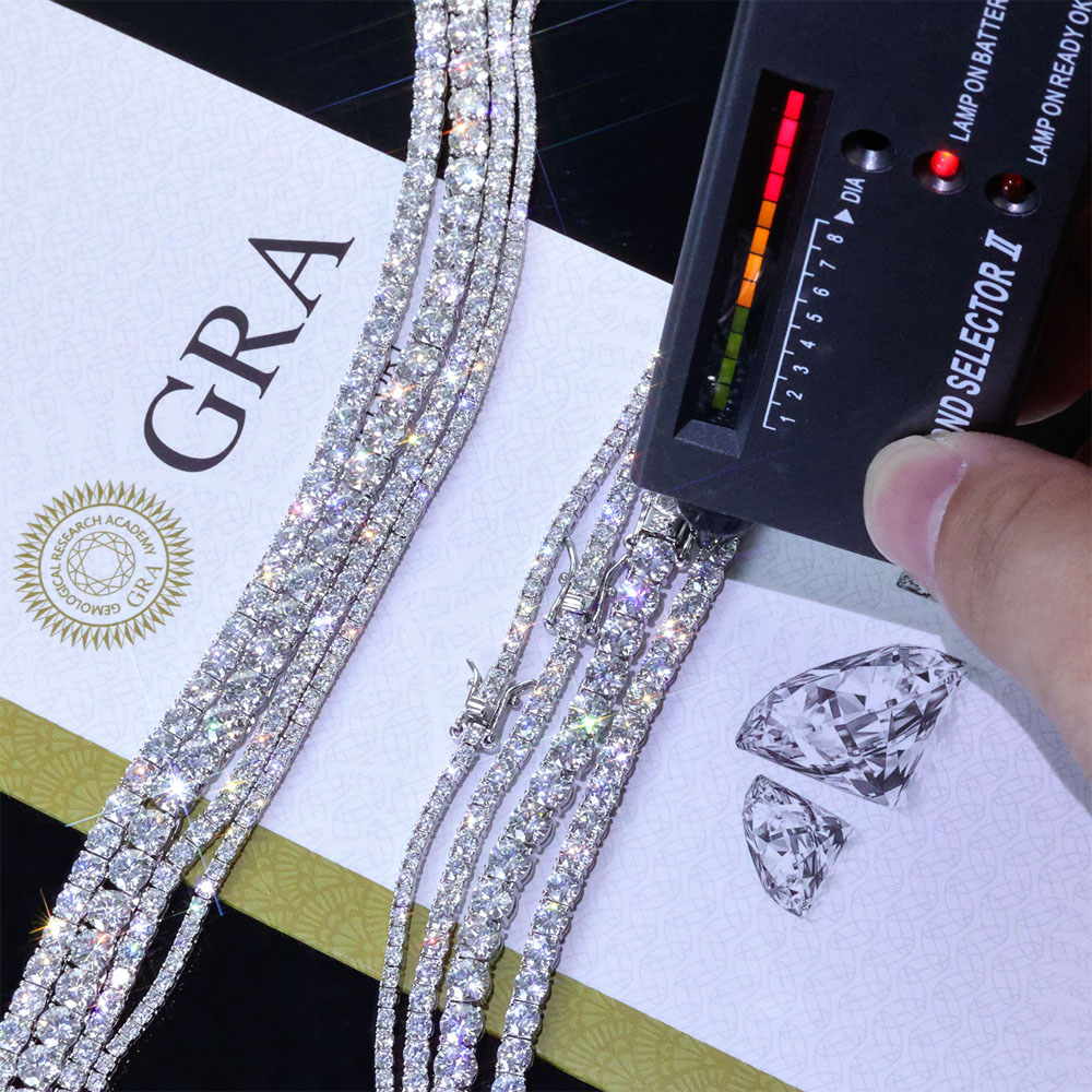 GRA Certified Moissanite Tennis Chain & Bracelet