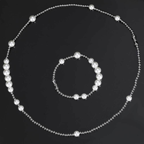 Handcrafted Glass Pearl & Stainless Steel Ball Chain Wholesale