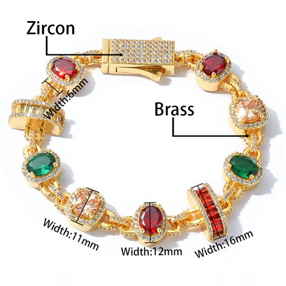 Heavy Brass Iced Out Multi-Stone CZ Link Chain Wholesale