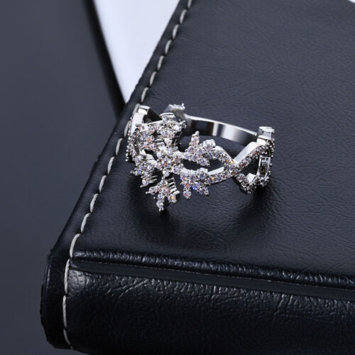 Hip Hop Iced Cubic Zirconia Snowflake Ring Vendor