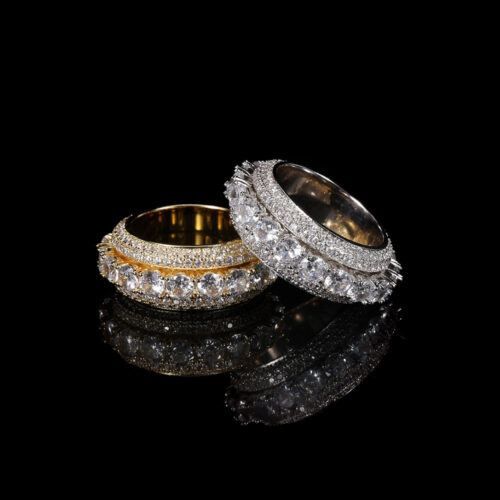 Hip Hop Iced Out CZ Spinning Ring for Men Wholesale