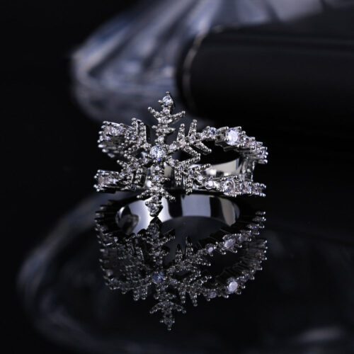 Iced Out CZ Split Snowflake Band Ring Factory