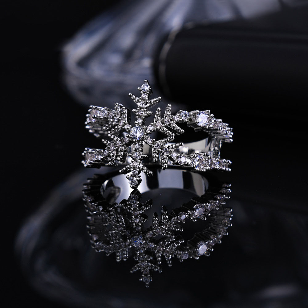 Iced Out CZ Split Snowflake Band Ring Factory