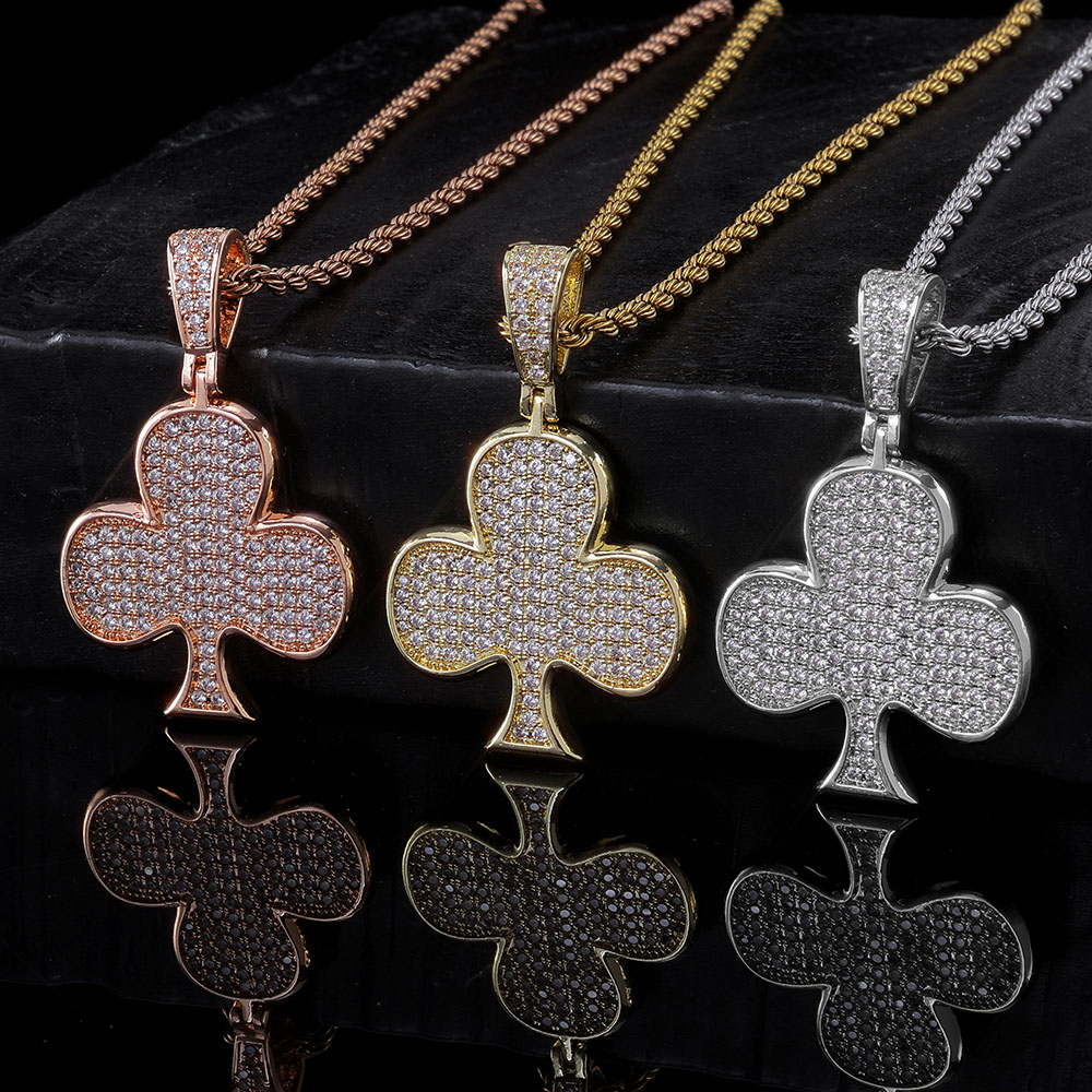 Iced Out Cubic Zirconia Club Symbol Pendant Distributor