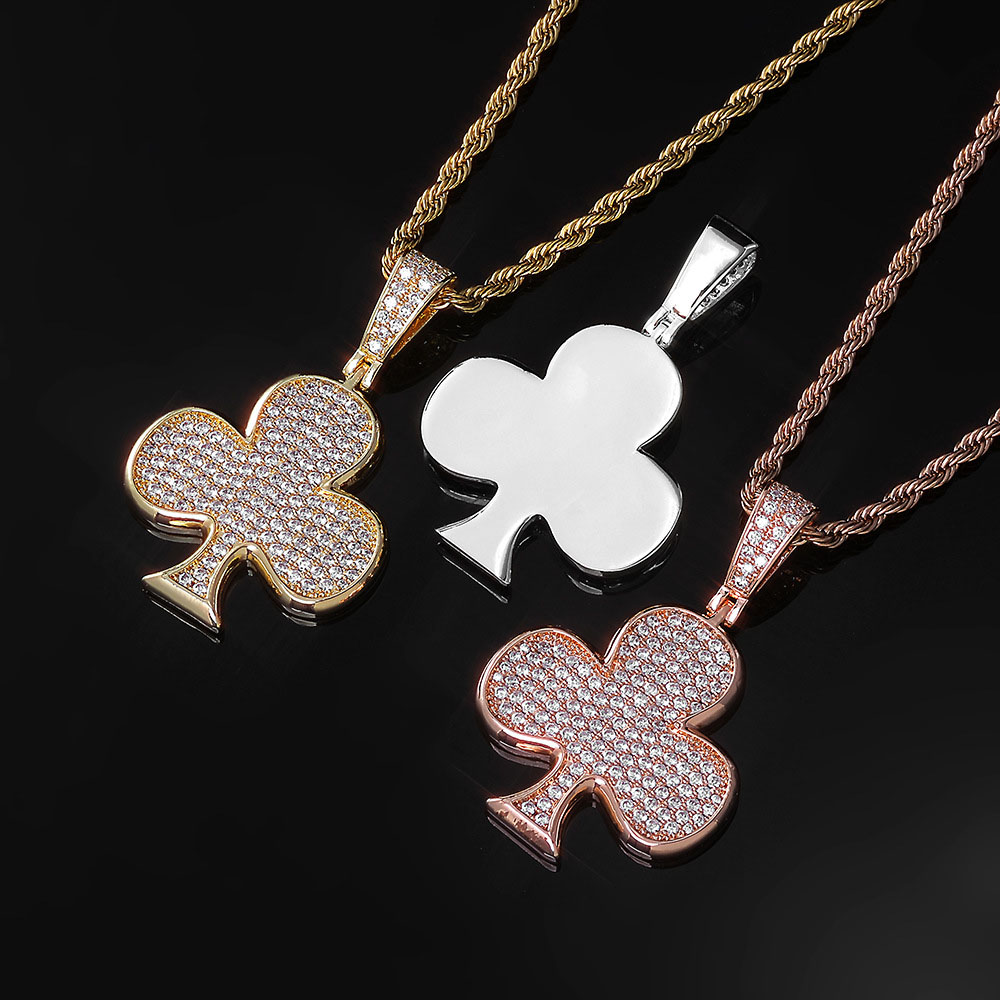 Iced Out Cubic Zirconia Club Symbol Pendant Supplier