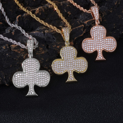 Iced Out Cubic Zirconia Club Symbol Pendant Wholesale