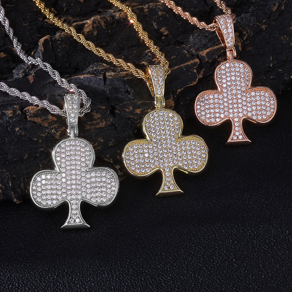 Iced Out Cubic Zirconia Club Symbol Pendant Wholesale