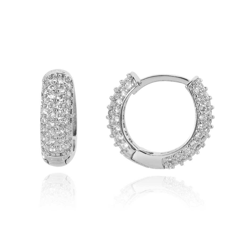 Iced Out Cubic Zirconia Hoop Earrings Wholesale