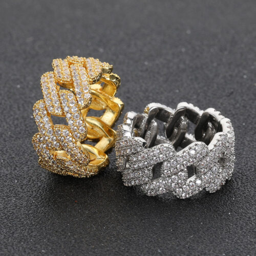 Iced Out Cubic Zirconia Prong Cuban Ring Vendor
