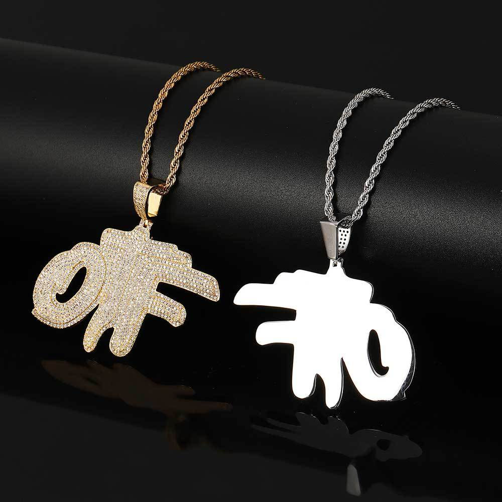 Iced Out Hip Hop Jewelry OTF Pendant Necklace Factory